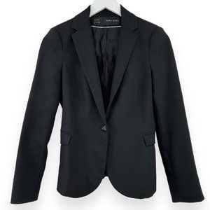 Zara Black Single Breasted One Button Blazer sz S
